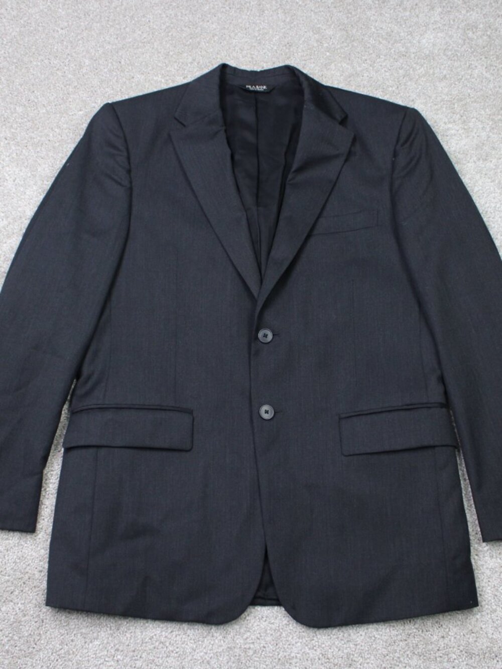Jos A. Bank Blazer Mens 39 Regular Black 100% Wool 2 Button Double Vent Jacket